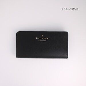 Kate Spade Staci Large Slim Bifold Wallet In Black